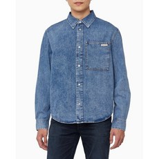 Calvin Klein Jeans 공식브랜드관 남성 레귤러핏 미드블루 데님 셔츠 J326561 1427463