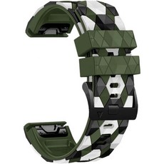 Fenix 7X 6X 5X 26mm 퀵 릴리즈 금속 걸쇠 소프트 스포츠 방수 손목 밴드 스트랩 Garmin 3 Sapphire Descent Mk1 Quatix Tactix B, Army Green - 가민mk1