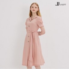 JJ지고트 브이넥 칼라 퍼프 원피스 GL5P0OP12