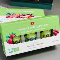 프로방스 유기농잼 3개입 선물세트 딸기 블루베리 무화과 잼세트, 350g, 3개