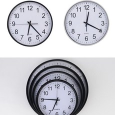 AN 베이직 무소음 벽걸이 시계 공부방 독서실 벽시계, 블랙 - 20cm, 상세표기