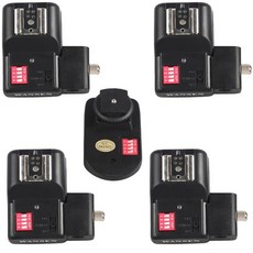 무선 플래시 트리거 + 4 수신기 pt-16ne sony 카메라를 제외한 yongnuo canon nikon pentax 용 우산 홀더가있는 16 채널, 02 4 Receivers, 한개옵션1