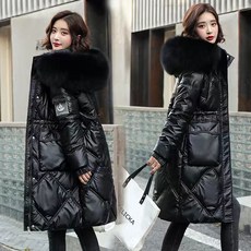 Bersdnor 2023New 여자롱패딩 바람막이 방한복 밝은 얼굴 털 칼라 모자 모던 다운 점퍼