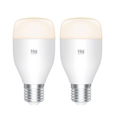 헤이홈 스마트 LED 전구 화이트, 주백색(밝기조절), 2개