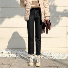 요즘에 [당일발송] 따뜻해블랙미친합포데님 여성의류 슬림핏 빅사이즈 기모청바지 S~2XL 밴딩 신축성