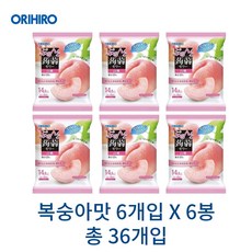 일본 오리히로 곤약젤리 복숭아맛 6봉, 20g, 6개