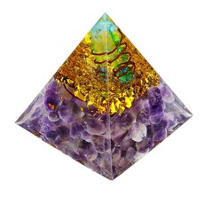 크리스탈 자수정 에너지 서클 치유 크리스탈 reiki 피라미드 차크라 천연 석재 orgonite 피라미드 fengshui 홈 장식|피규어 & 미니어처|, 1개, 단일