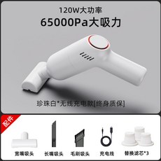 고양이털 청소기 정리 소형 반려동물 털 휴대용 무선, 화이트-65000pa+3필터+3헤드+충전선, 1개