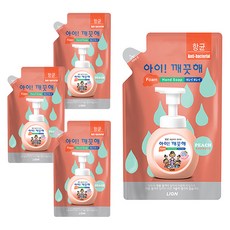 아이깨끗해 촉촉한 복숭아향 핸드솝 200ml 리필 4개, 1set
