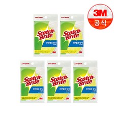 3M [3M]항균 천연펄프 망사수세미(타원형) 일반세척용 5개세트, 5개