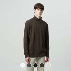 [현대백화점][지오다노] 028931 코튼 인터락 터틀넥 티셔츠 면목폴라