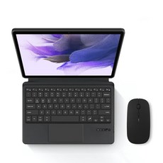 삼성 호환 갤럭시 탭 S7 FE S8 플러스 11 quot12.4quot 태블릿 용 스마트 케이스 터치 블루투스 키보드 커버 SM-T870/T970/T735/X700/X800, [03] S7Plus12.4 T970, [02] Gray add Mouse