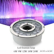 방수 LED 분수 조명 수영장 AC12V AC24V IP68 6W 9W 12W 18W, [08] Cool White 6000K, [05] 24W, 없음
