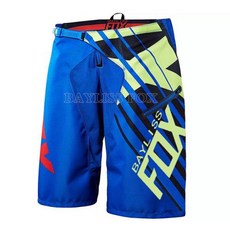 남자 승마바지 Bayliss FOX 모토크로스 레이싱 반바지 MX BMX DH MTB 자전거 사이클링 산악 라이딩 투어링 여름 오토바이 스포츠 바지, 9) Blue - XL 36