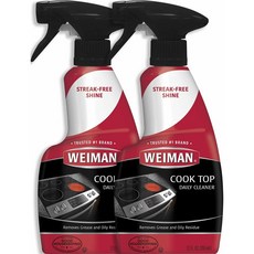 Weiman 와이만 글라스 쿡탑 인덕션 후드 주방 클리너 광택 세정제 355ml (2팩), 2개