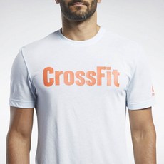 Reebok CrossFit 남성용 폴리에스터 통기성 속건 라운드넥 반팔 티셔츠