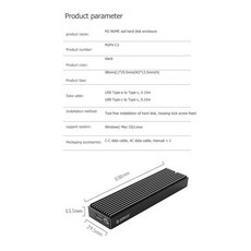 M2PV-C3 Type-C M.2 NVME SSD 솔리드 스테이트 드라이브 인클로저 케이스 디스크 케이스 박스 2260 2280 PC, 02 10Gbps_05 스페인