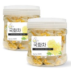 프리미엄 국산 국화차 티백 (감국) 꽃차 국화꽃 50개입 고급용기, 2통