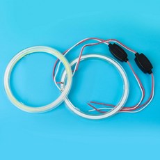 차량용 LED COB 천사 눈 조리개 원형 헤드라이트 범용 자동 오토바이 링 라이트 수정 액세서리 60mm-120mm 2, 90MM, 1개