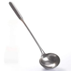 수프 국자 웍 주걱 긴 손잡이 삽 스푼 녹슬지 않는 내열성 일체, 1.silver, 1개