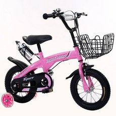 어린이 자전거 3-4-5-6-7-8세 아동용 보조바퀴 자전거, G, 14인치, PINK