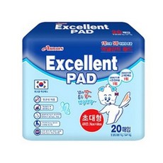 20매 국산 애견 초대형 강아지 배변패드 엑셀런트 EA50325217ea mpl*518tP, 1, 20개 - 엑설런트패드