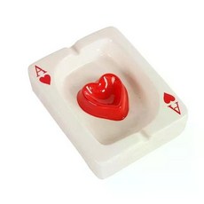유럽 포커 재떨이 레드 하트 창의적인 도자기, 레드하트 X 1개, 1개