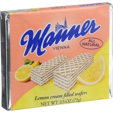 Manner 오스트리아 마너 웨하스 레몬 2.5oz(72g) 12팩 Lemon Cream Filled Wafers, 1개, 72g