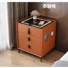 무선충전 침대협탁 블루투스 스피커 침실협탁 사이드테이블, 오렌지 3색등+무선충전+USB+스피커(어댑터), 표준, 1개