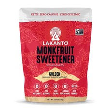 Lakanto 몽크후르츠 스위트너 위드 에리스리톨 골든 235 g, 235g, 1개