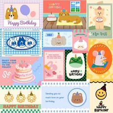 스마일 데이지 엽서 30장세트 생일 해피버스데이 축하 응원 감성 엽서 데코 엽서 인테리어 미니 포스터 선샤인마켓, 5.생일 엽서 a/b 30장세트
