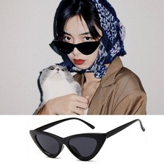 메쉬 레드 스트리트 토쿨 선글라스 레트로 삼각 캣츠 여 트렌드 개성 ins 작은 얼굴