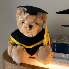 졸업선물 학사모 곰인형 졸업 수료 어린이집 유치원 단체선물 1개 문구없음(쇼핑백X) 28cm 상품 이미지
