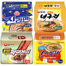 진라면순한맛5개+순한너구리5개+스낵면5개+짜파게티5개, 진순5+순한너구리5+스낵5+짜파5 X 2세트