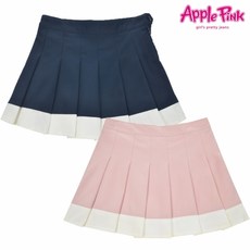 애플핑크 애플핑크 여아 플리츠 배색 스커트 (APT0M104)