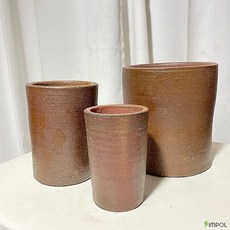 청년농부 원통 태국옹기 옹기화분 원형화분 중형화분 소형화분
