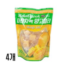 태국 마하차녹 망고젤리 망고퓨레 까먹는 망고구미, 4개, 300g