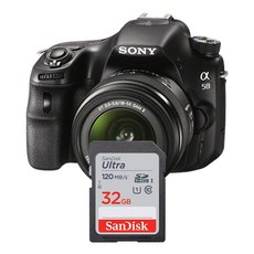 소니 알파 A58 DSLR 카메라 메모리카드 샌디스크 울트라SD 32GB - 소니a58