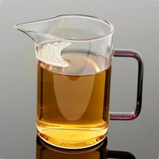 GOS 내열유리 거름망 숙우 400ML 레드 티포트세트