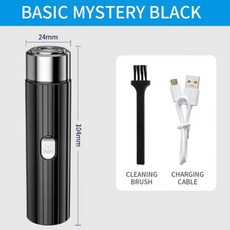 면도기 충전식 휴대용 미니 전동 6d 포켓 남성용 USB 충전 플로팅 자동차 전기 알루미늄, jcxblack, 옵션04 Base black razor USB br, 01 JCxBlack