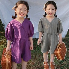 여아린넨점프수트