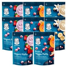 거버 프룻 & 베지멜트 요커트 멜트 랜덤 Gerber Up Age Melts Variety Pack, 8개, 28g