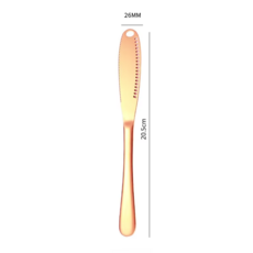 다기능 톱니 모양의 버터 강판 및 스프레더 나이프 들러붙지 않는 버터 나이프 주방 조식, 01 rose gold, 1개