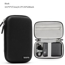 TUUTH-EVA 케이블 보관 가방 이어폰 케이스 케이블 파우치 여행용 전자 제품 오거나이저 휴대용 디지털 USB 가제트 오거나이저 키트, Black-M, 하나,
