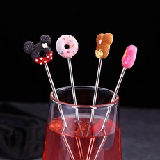 샹그리아 머들링 홈카페 땡땡이 도넛 머들러 롱 스푼, 2도넛머들러-땡땡블루, 1개