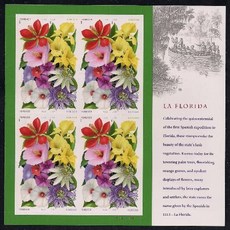 USPS Forever Flowers Stamps-16 La Florida 우표 시트, One Color_One Size