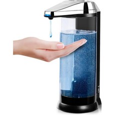 Secura 17oz 자동 액체 비누 디스펜서 조절 가능한 분사 볼륨 다이얼이 있는 터치리스 배터리 작동 손 상업용 또는 가정용크롬에 적합합니다, 500ml_크롬, 500ml, 1개