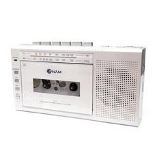 레트로 감성 카세트 플레이어 테이프 메모리 재생 라디오 아남 A-37, 화이트+USB충전기