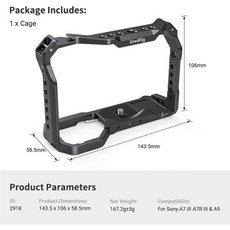 포함 A7R3 카메라 A7M3 토끼 소니 콜드 슈 케이스 카메라 A7III 소니 용 A7RIII A73 마운트 A9 케이지 Smallrig