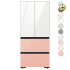  [색상선택형] 삼성전자 비스포크 김치플러스 키친핏 4도어 냉장고 420L 방문설치, RQ42C94J3AP, 글램 피치 